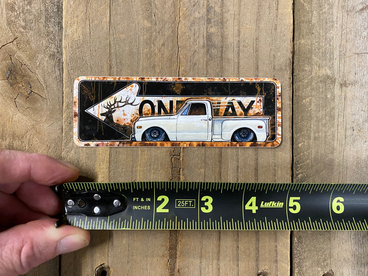 70 chevy white oneway sticker