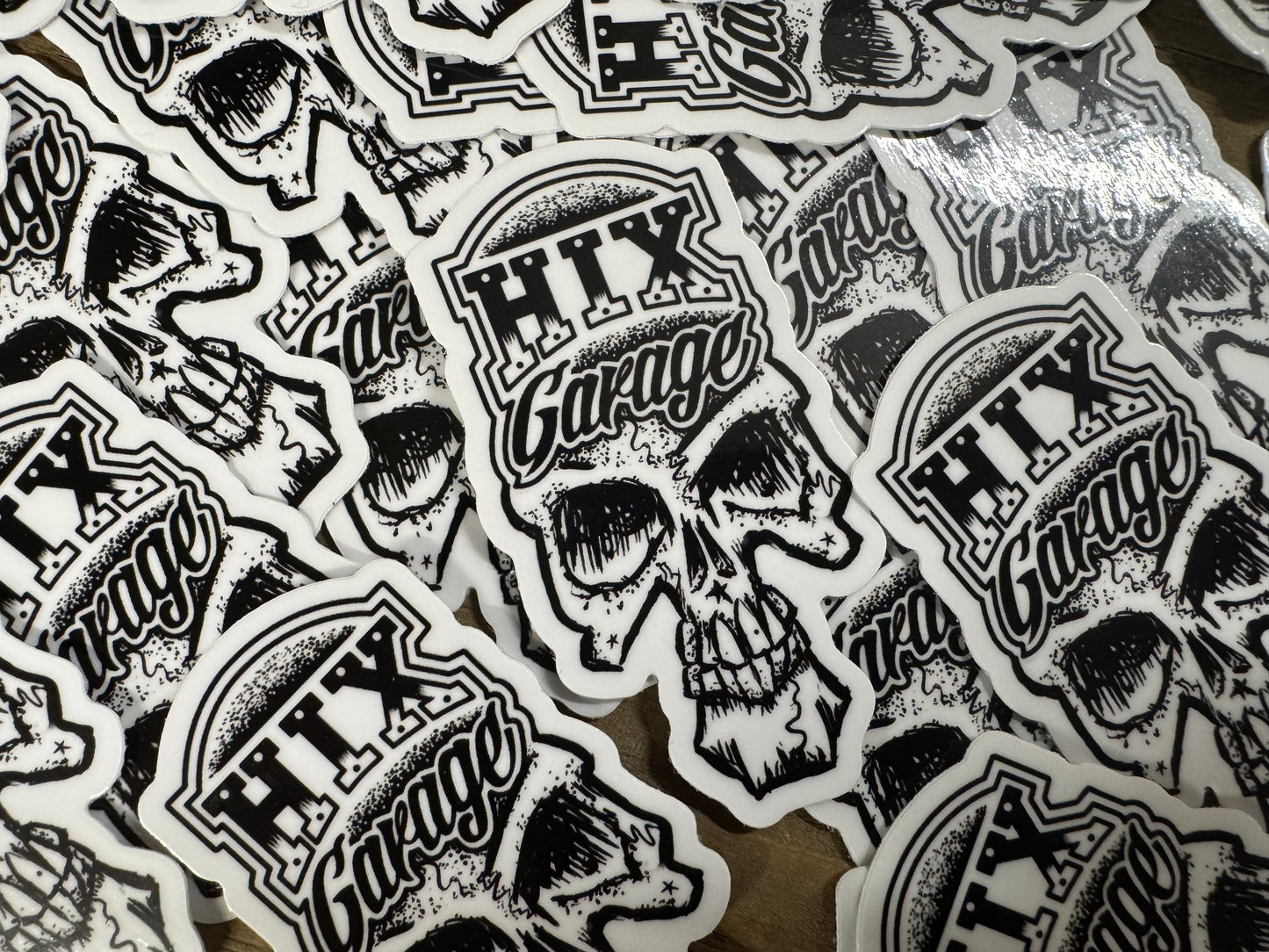 hixgarage skull logo Sticker
