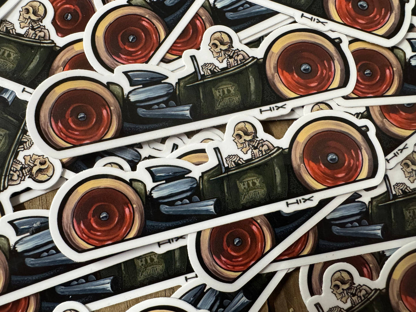 roadster truck w/skeleton Sticker