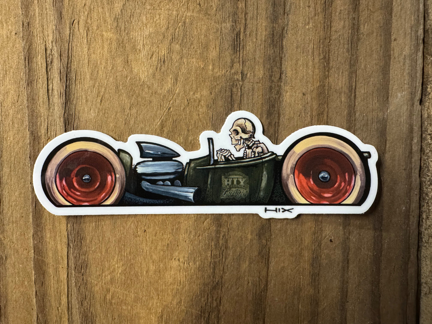 roadster truck w/skeleton Sticker