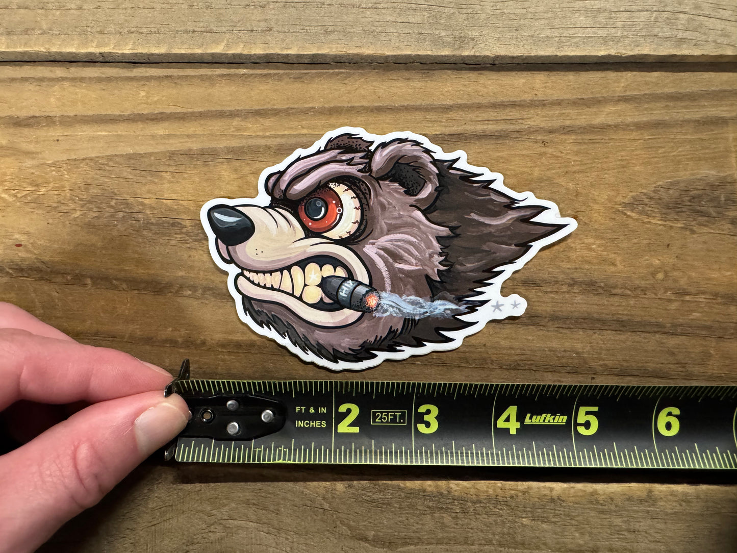 Grizz the smoking bear sticker