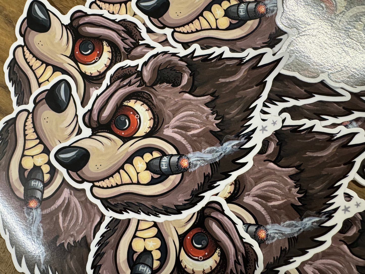 Grizz the smoking bear sticker
