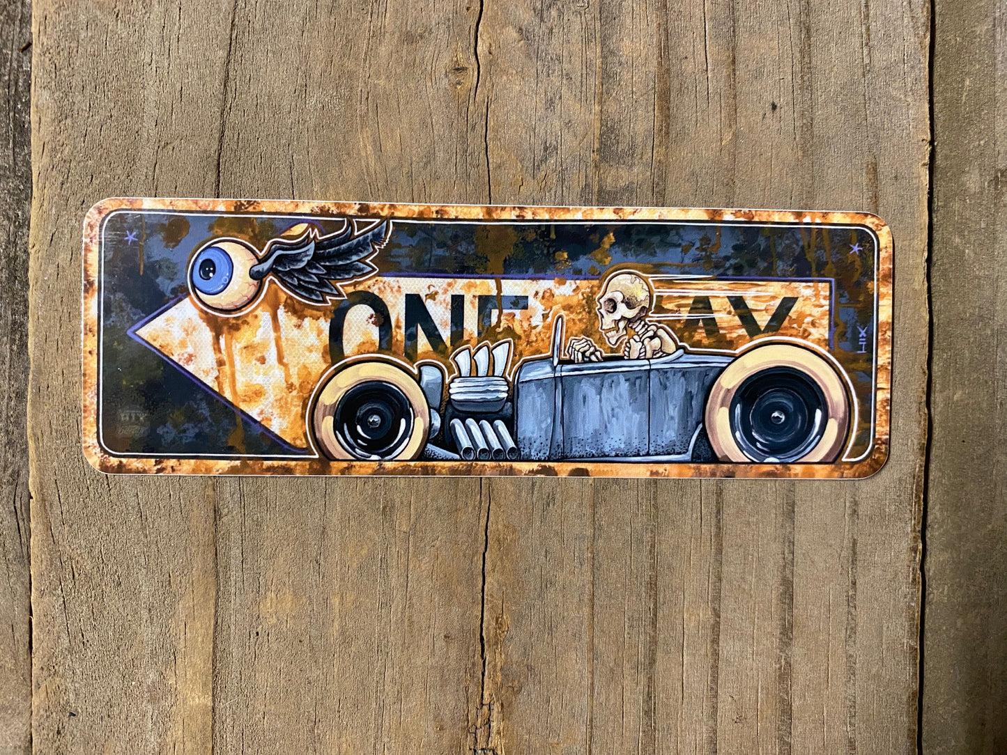 Gray Roadster Skull Sticker