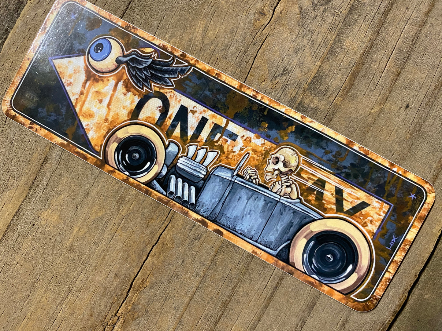 Gray Roadster Skull Sticker