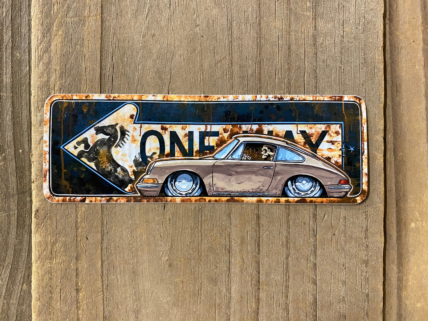 66 Porsche oneway Sticker