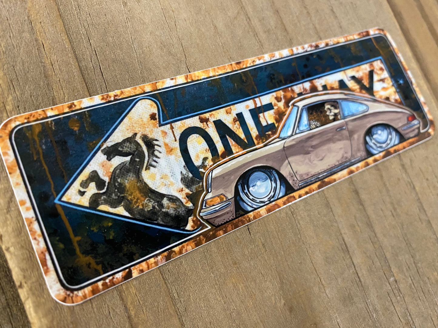 66 Porsche oneway Sticker