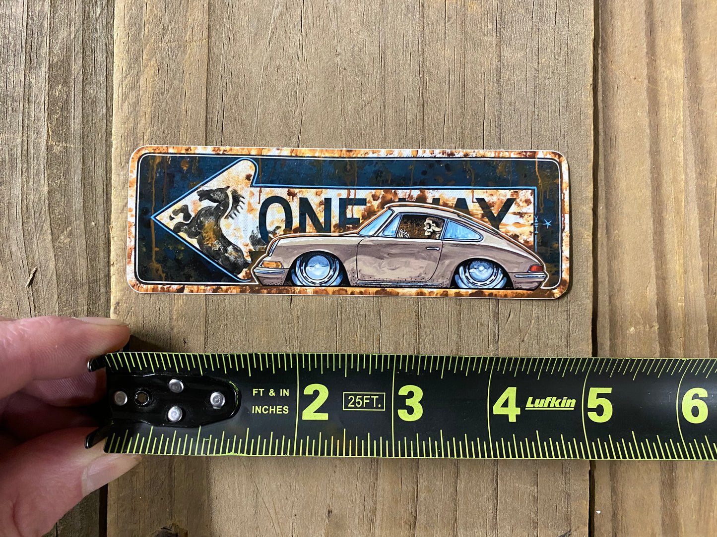 66 Porsche oneway Sticker