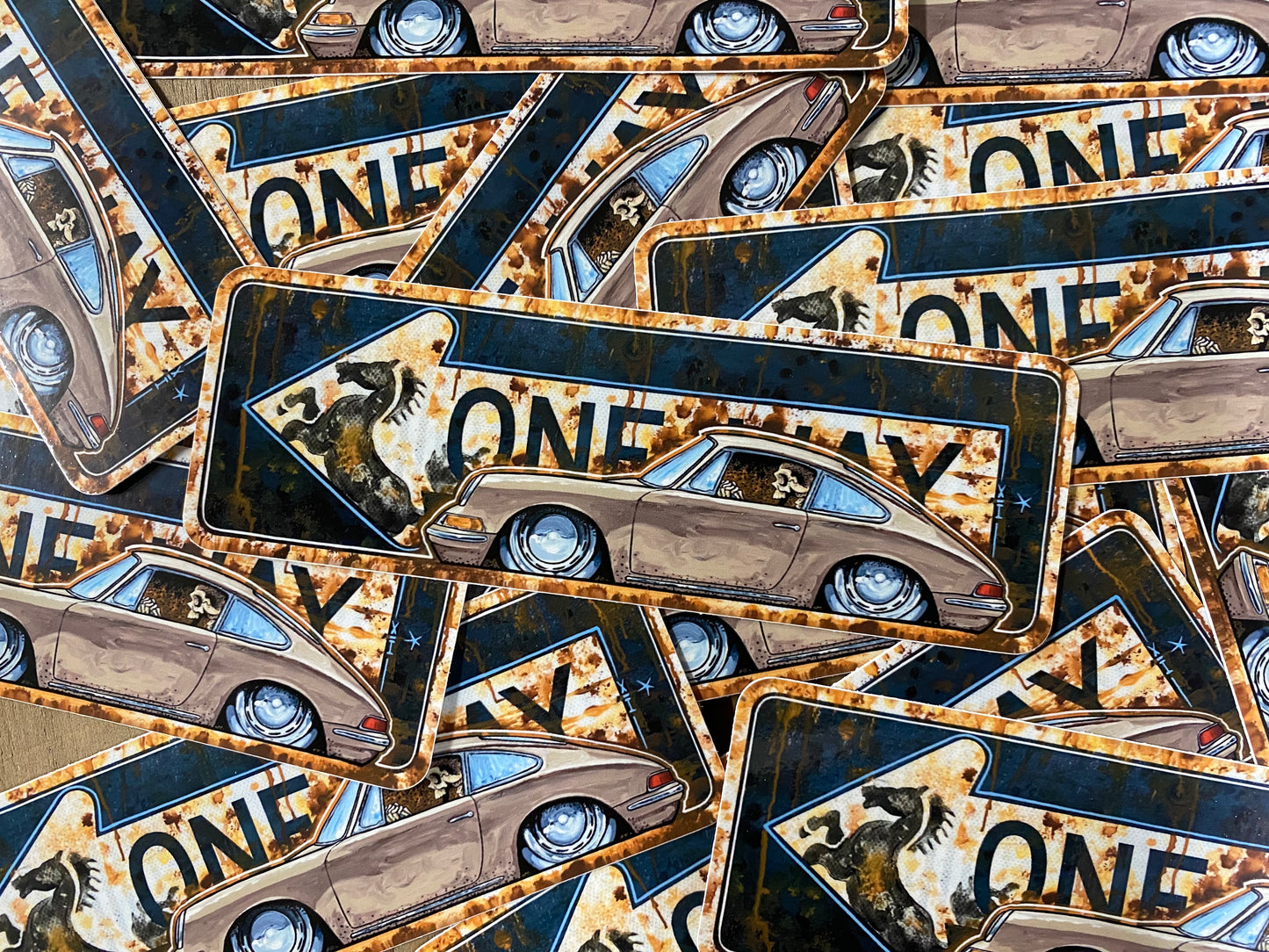 66 Porsche oneway Sticker