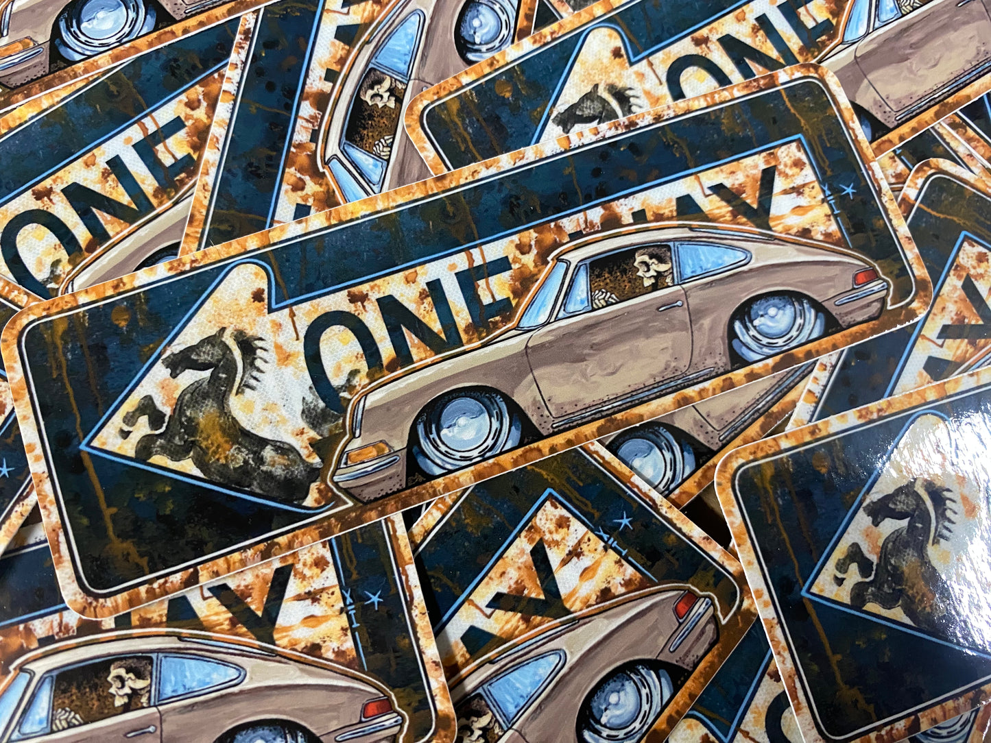 66 Porsche oneway Sticker