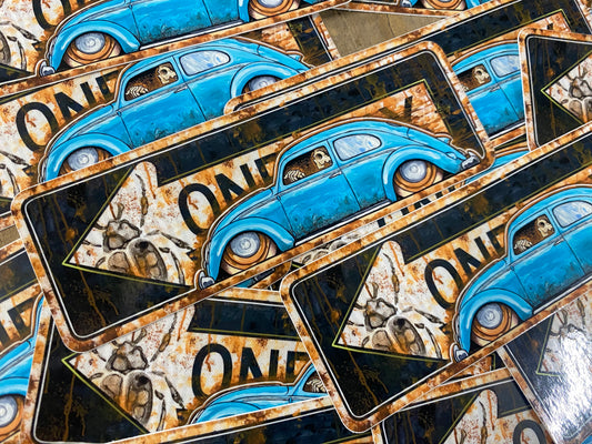 Hotrod Beetle Oneway Sticker