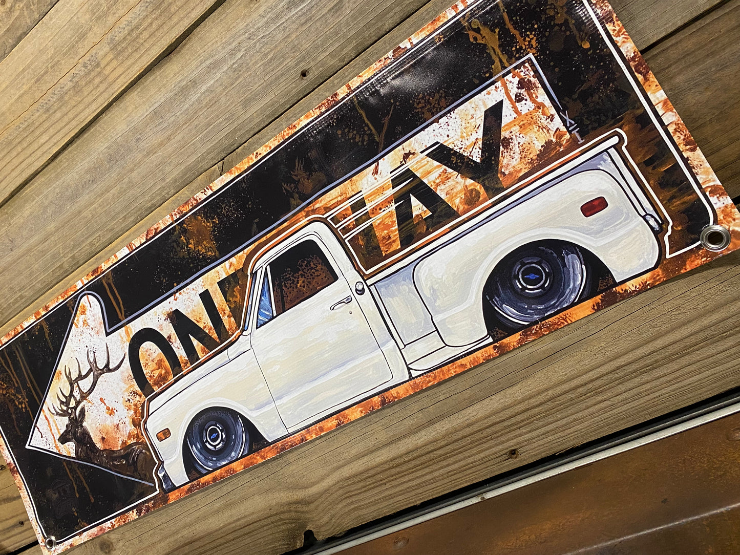 Banner- 70 chevy white