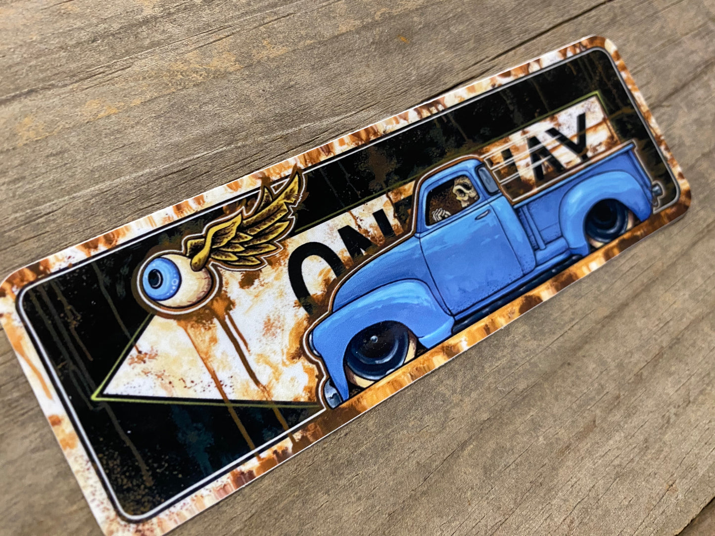 53 blue oneway sticker