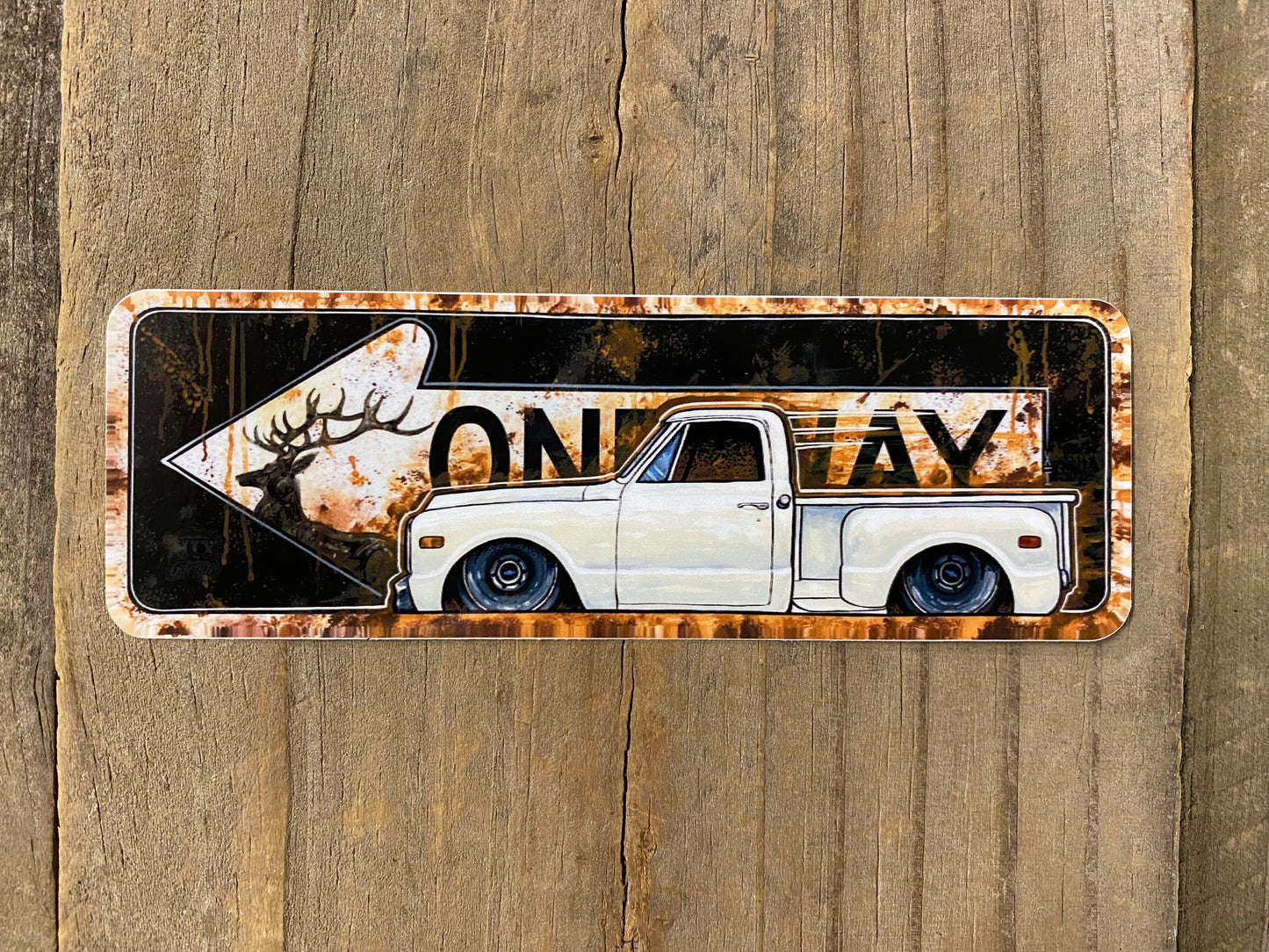 70 chevy white oneway sticker
