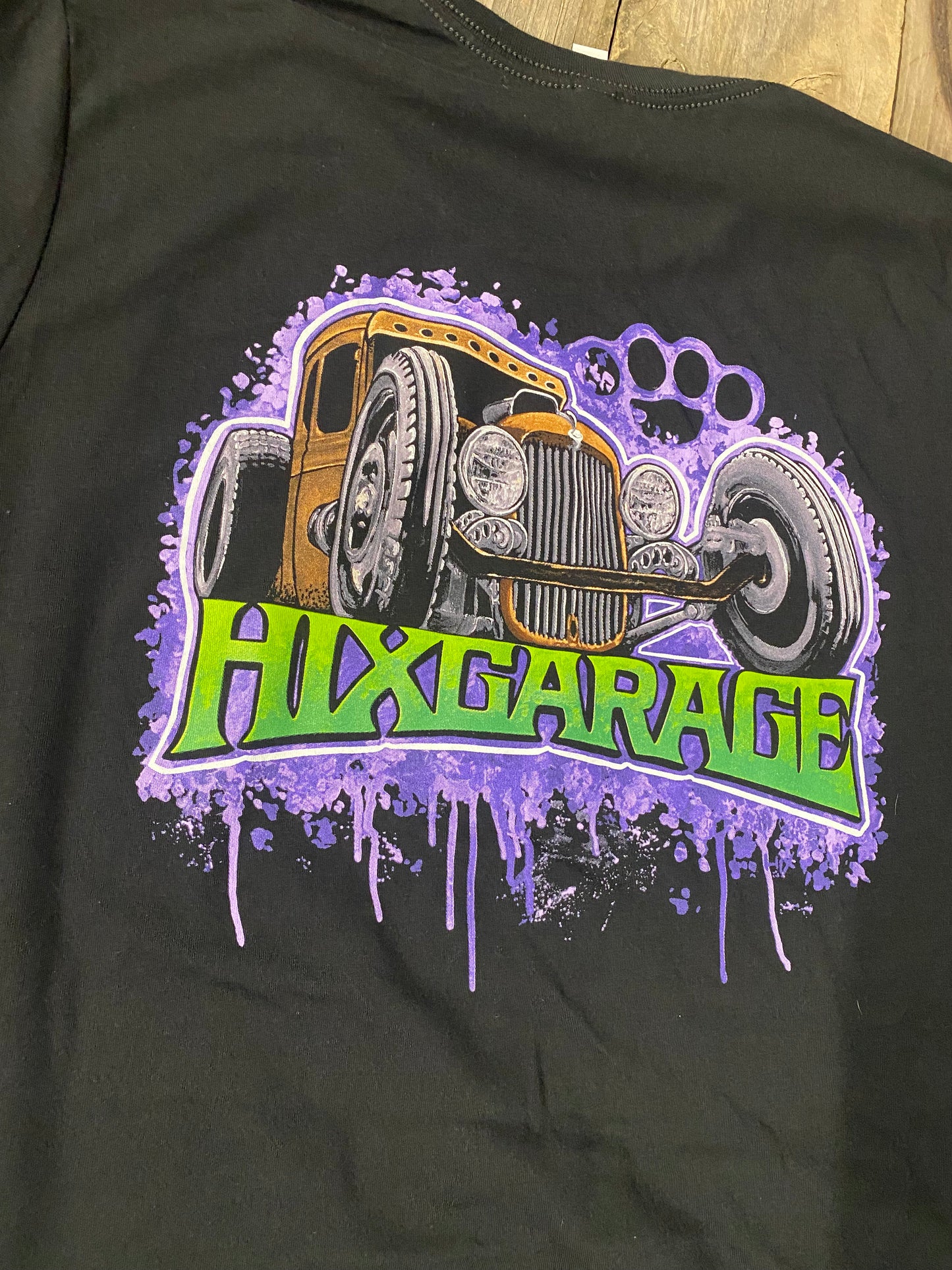 hixgarage purple/green logo T