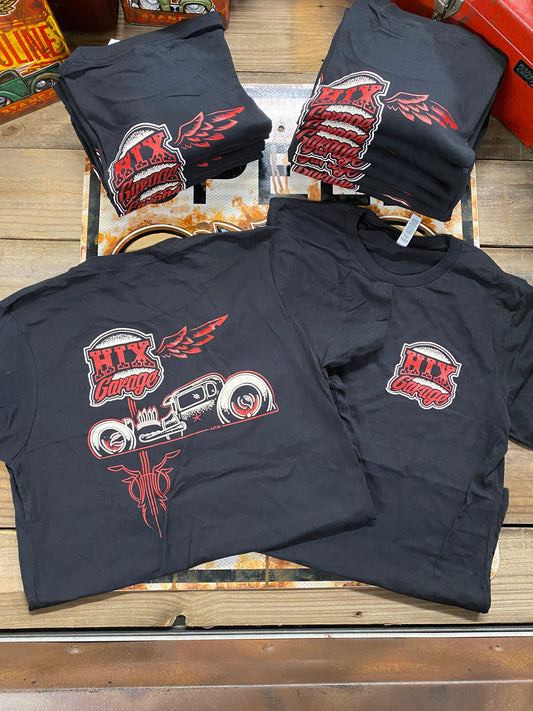 hixgarage red/ivory classic logo T