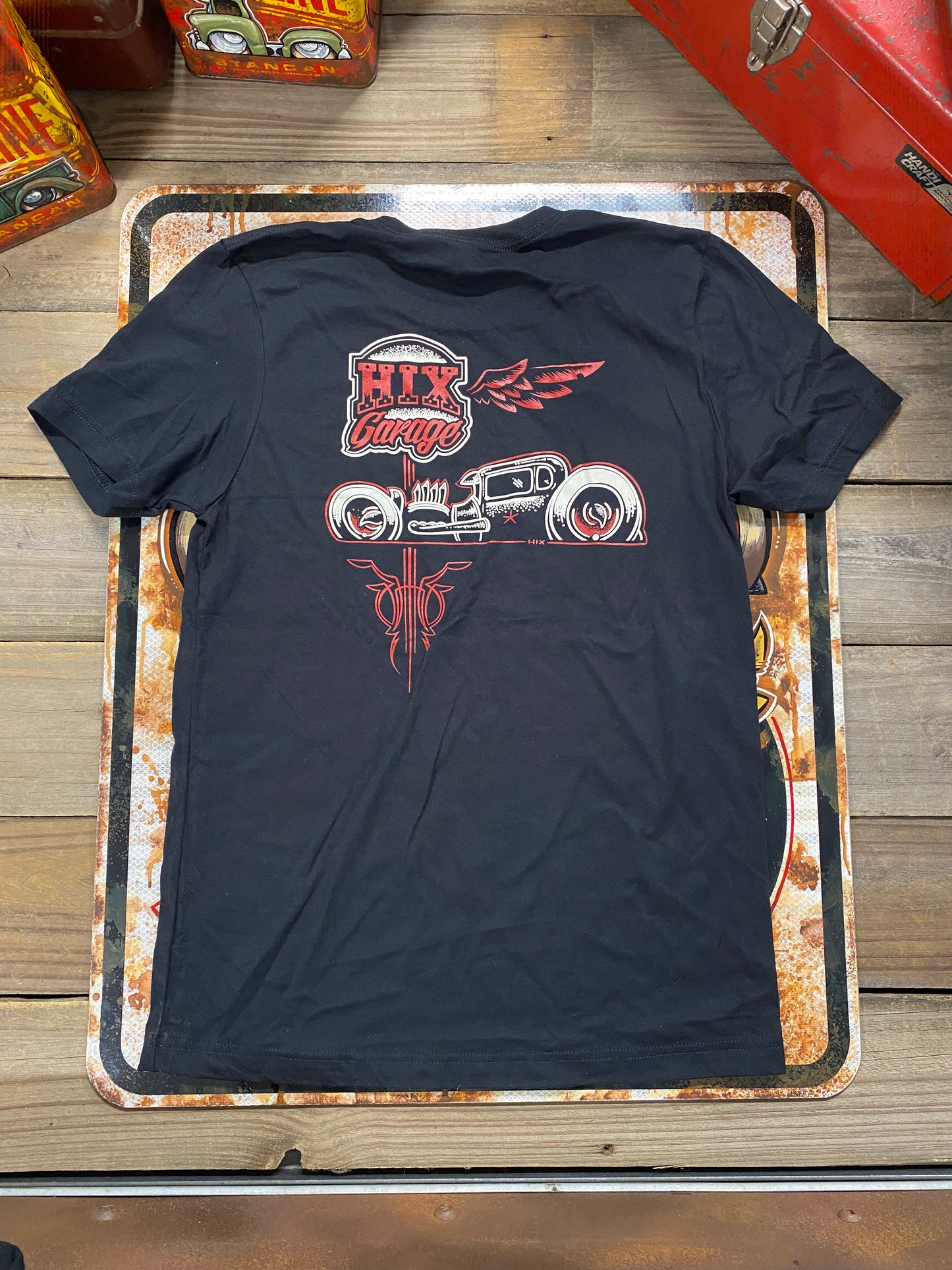 hixgarage red/ivory classic logo T