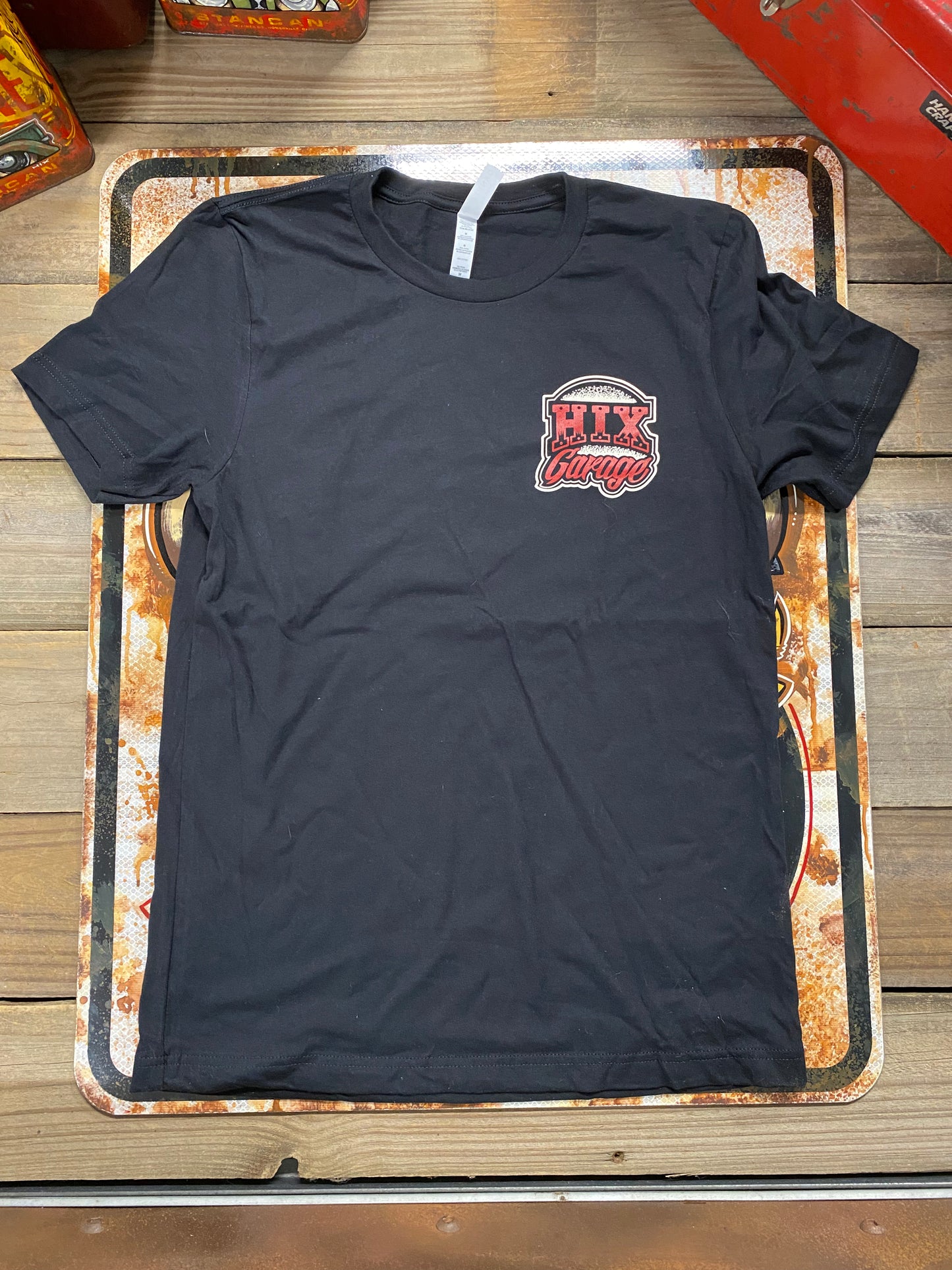 hixgarage red/ivory classic logo T