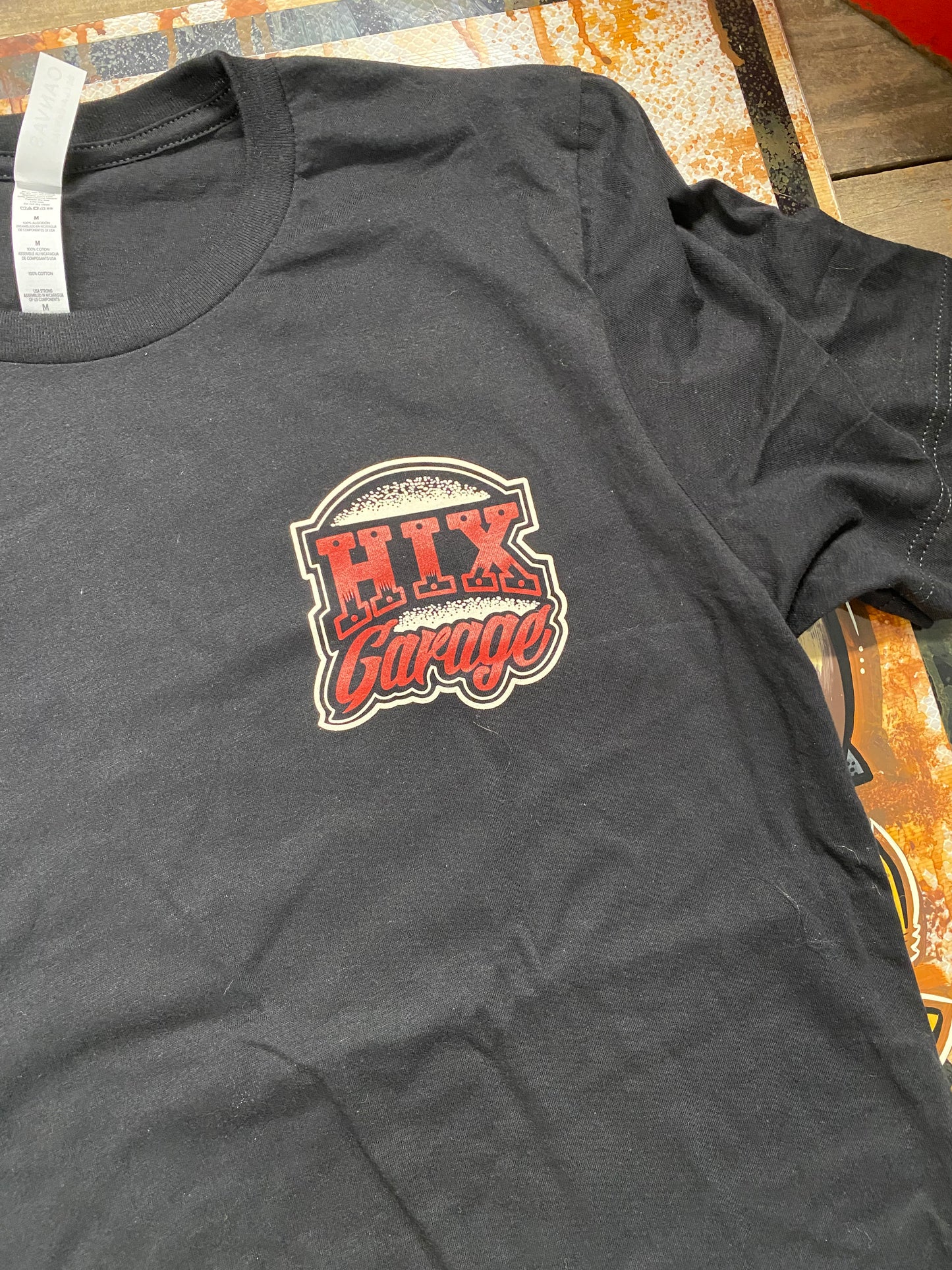 hixgarage red/ivory classic logo T