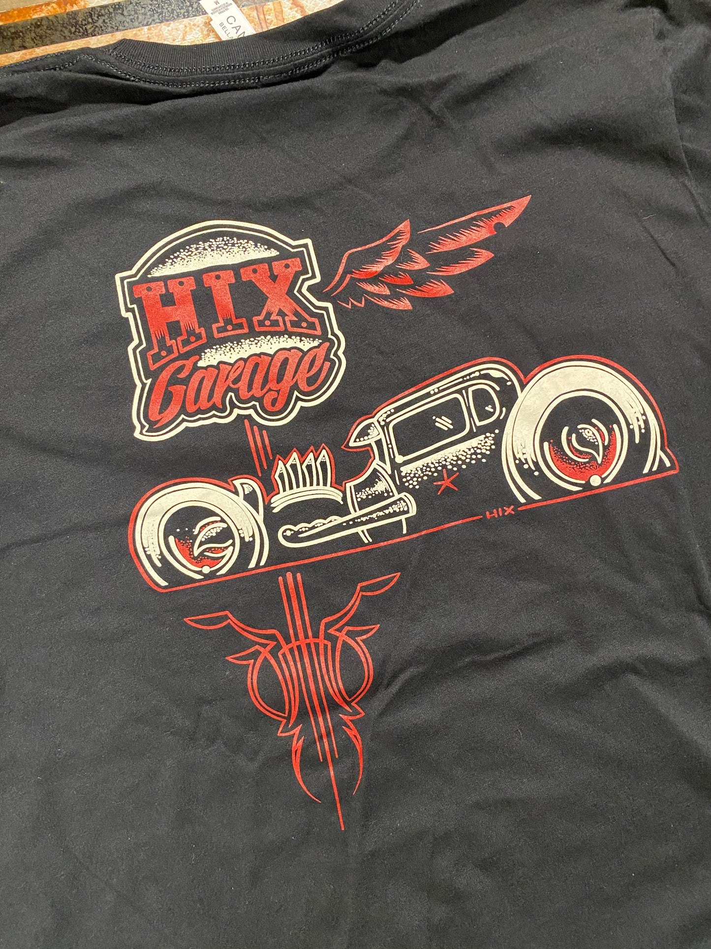 hixgarage red/ivory classic logo T